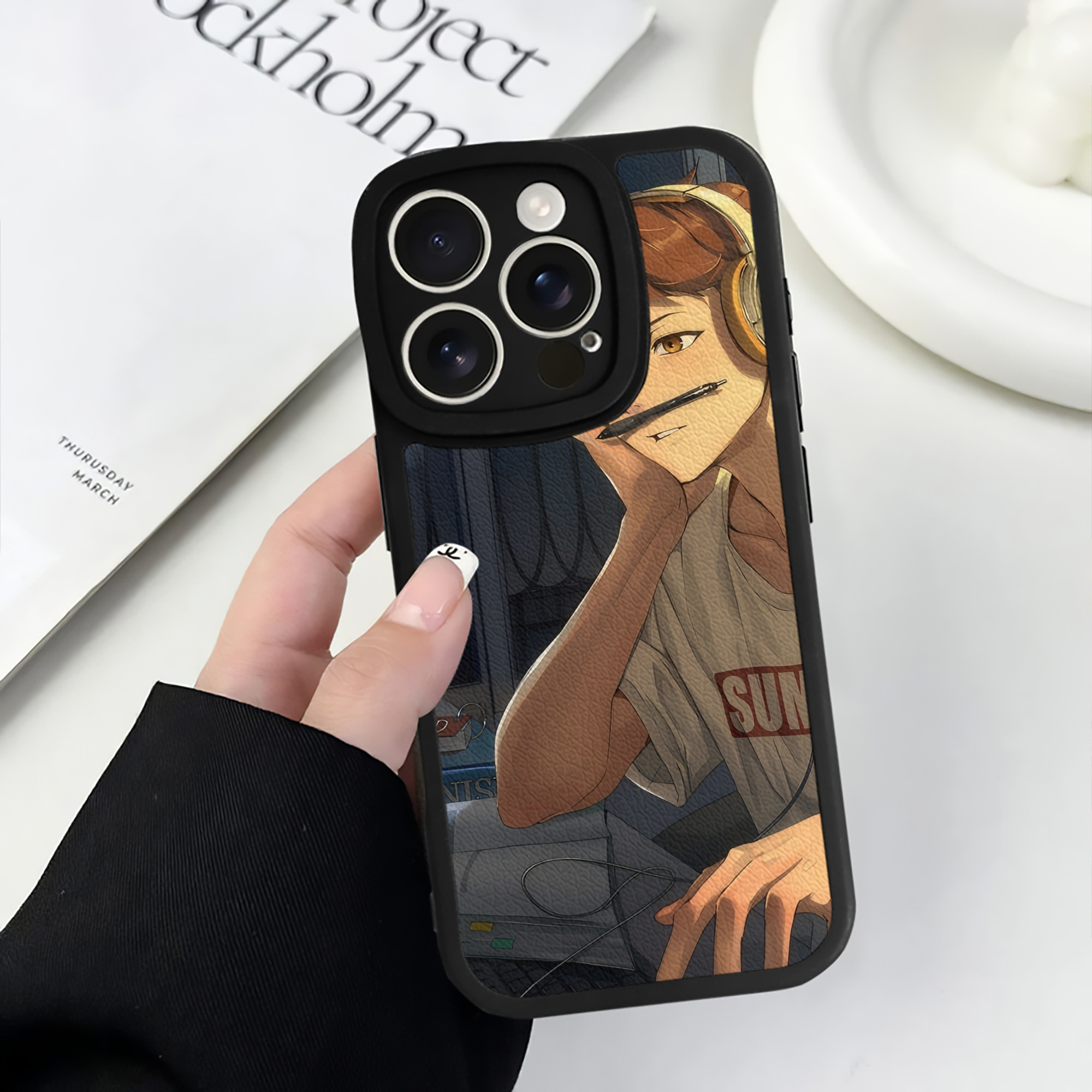 （画像用） ハイキュー!! Haikyu!! 【iPhone 16シリーズ対応】シリコンスマホケース（レザー調） 材質：シリコン